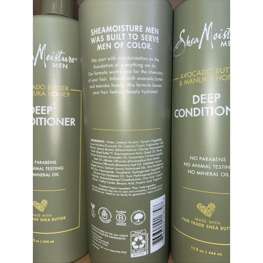 4 x Shea Moisture Men Avocado Butter & Manuka Honey Deep Conditioner 15 oz